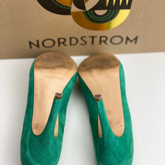 GUC STEVE MADDEN TEAL SUEDE REMMEDY HEELS - Picture 5 of 6